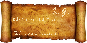 Károlyi Géza névjegykártya