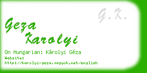 geza karolyi business card