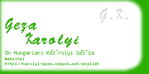 geza karolyi business card
